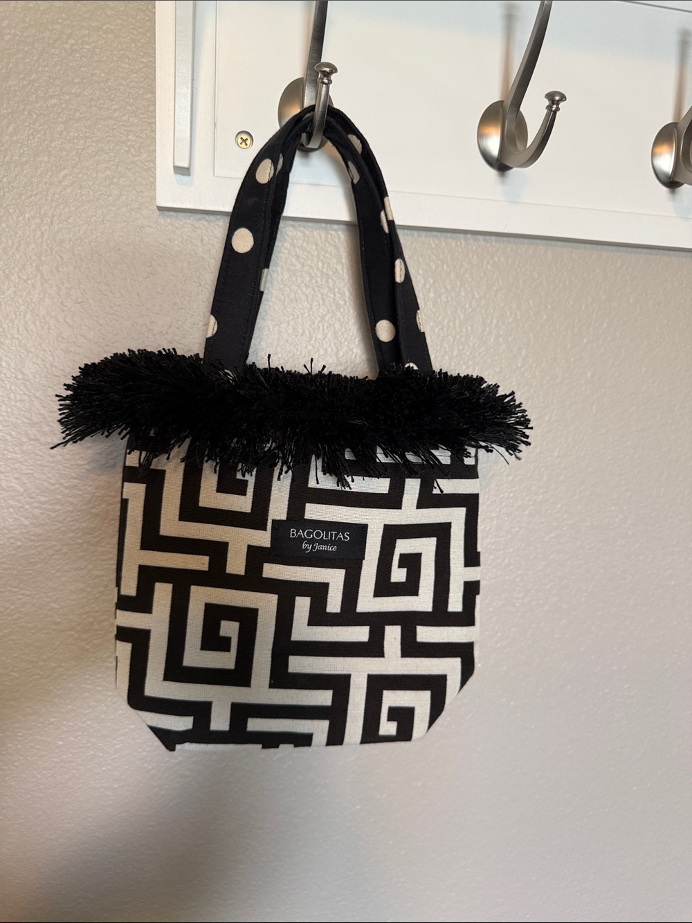 Black & White Patterned Mini Tote